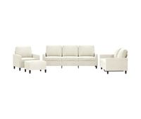 vidaxl juego de sofas con cojines 4 piezas terciopelo crema