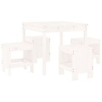 juego de comedor de jardin 5 uds madera maciza pino blanco cfw356715