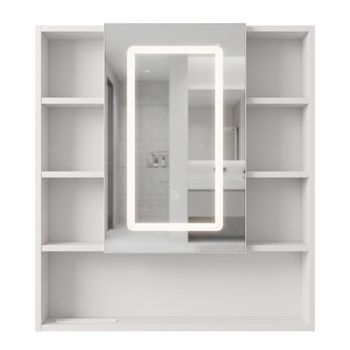 Armario Con Espejo Led Luna White 70x80 Led
