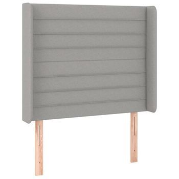 Cabecero Con Orejas De Tela Gris Claro 103x16x118/128 Cm Vidaxl