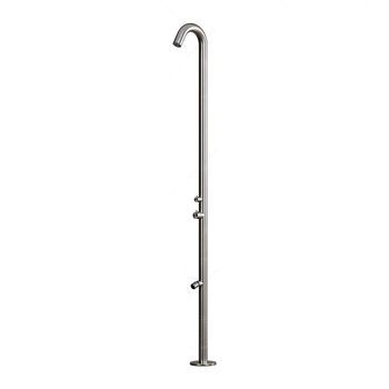 Ducha Para Piscina Exterior Acero Inoxidable 316 Satinada Con Lavapies Y Mezclador Frío-calor