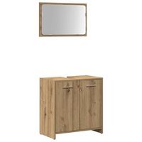mueble de bano  armario de bano con espejo de madera ingenieria roble artesanal