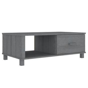 Mesa De Centro，mesa Auxiliar，mesa De Café Hamar Madera Maciza Pino Gris Oscuro 100x55x35cm