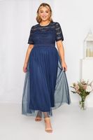 yours london vestido dama de honor azul marino encaje mujer curvy y tallas grandes yours london