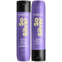 matrix total results so silver purple toning shampoo and conditioner for blonde silver  grey hair 300ml duo