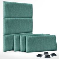 dhome juego de 6 paneles tapizados de tela de lujo pack autoadhesivos para pared acusticos absorbentes proteccion lineal green 60x50cm x6