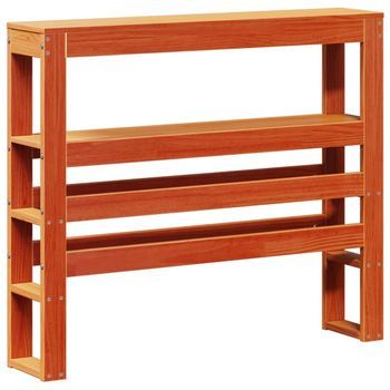 Cabecero De Cama Con Estantes Madera Maciza Pino Marrón 75 Cm Vidaxl