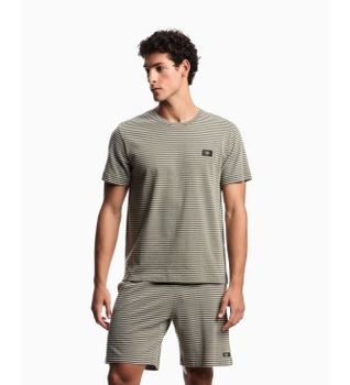 Emporio Armani para hombre. EM000574_AF20452 Camiseta Out verde (L), Casual, Algodón, Manga corta