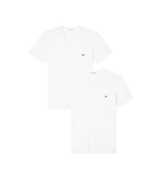 emporio armani para hombre em000392af14132 set 2 camisetas de estar por casa de punto elastico con cuello de pico blanco xxl homewear