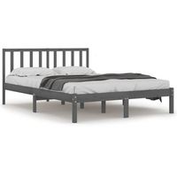 estructura de cama sin colchon madera de pino gris 200x200 cm vidaxl