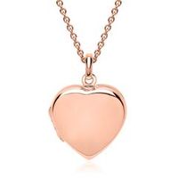 cadena con medallon de corazon pulido rosado