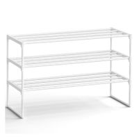 zapatero de varillas de metal blanco perla  3 niveles 92a cm