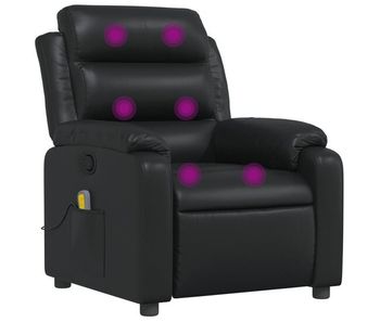 Vidaxl sillón de masaje reclinable cuero sintético negro