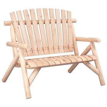 Banco De Jardín De 2 Plazas | Banco De Exterior | Silla De Jardín Madera Maciza Abeto 119x85x98 Cm