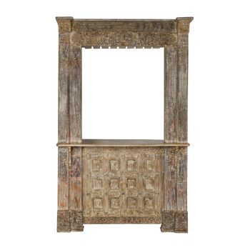 Mueble Bar Teca 158x66x247 Pieza Unica Natural