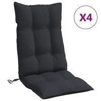 cojines de silla con respaldo alto 4 uds tela oxford negro vidaxl