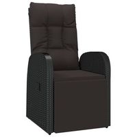sillon reclinable de jardin  silla de jardin  silla de exterior con cojin ratan sintetico negro