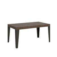 mesa extensible 80x160244 cm flame nogal estructura antracita