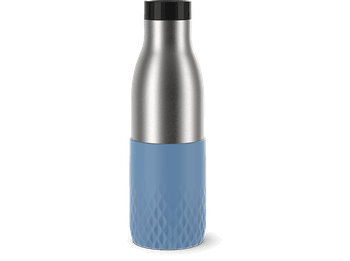 Botella - Tefal Bludrop N3110710, O,5 l, Acero Inox, Bebidas calientes 12hs, frías 24hs, Quick Press, Azul