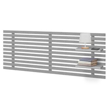 Dhome Cabecero Con Estantes De Madera Reciclada Dm Colgante Pared Estilo Palet Japones 160x46cm Cama Vintage Nordico (160cm, Espigas Gris)