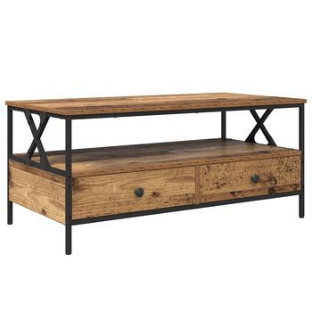 Mesa De Café - Mesa De Centro - Mesa Baja Madera Vieja 100 X 51 X 45 Cm Madera Contrachapada