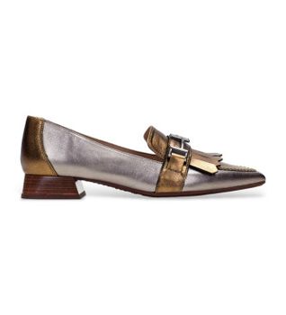 Hispanitas para mujer. CHI243573 Zapatos de piel Menorca bronce (38), 1 a 3cm, Ninguno, Casual, Fiesta