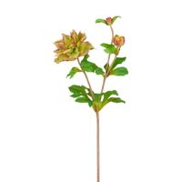 tallo de rosa artificial con capullo verde y rosa h49