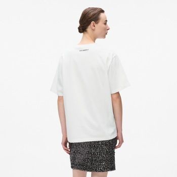 Karl Lagerfeld Tops y Camisetas Snow Leo Logo Oversized Ts para mujer