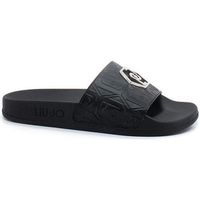 liu jo chanclas kos 01 ciabatta slipper spreading logo black ba2173ex098 para mujer