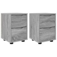 pack 2 uds mesitas de noche  armario de noche  mesa de noche con cajon gris sonoma 305 x 30 x 43 cm