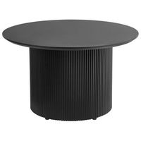 mesa de centro tablero de mdf base de metal diseno moderno negro o 70 cm leona