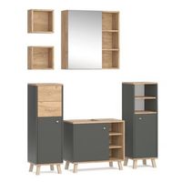 conjunto de muebles de bano senyo 5 partes con estantes vicco