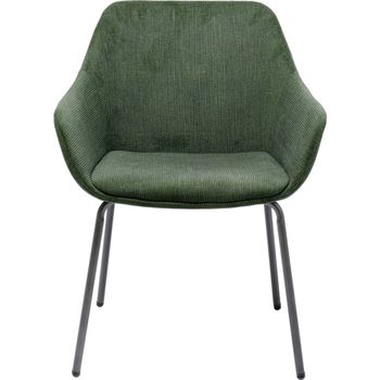Silla con reposabrazos verde