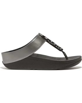 de FITFLOP SANDALIA HJ1-323 W HALO BEAD CIRCLE PEWTER BLACK