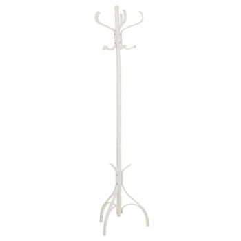 Perchero de pie de madera blanco 45x45x182