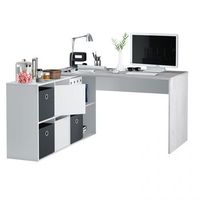 mesa de escritorio multiposicion 136x139 cm adapta xl blanco artik blanco mate - gris cemento 136203 x 74 x 66  139 cm