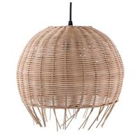lampara colgante en forma de cupula de ratan natural boho eclectico drino