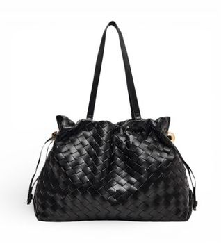 Liu Jo para mujer. AA6098-ES027 Bolso Shopper trenzado negro (OSFA), Casual, Poliéster