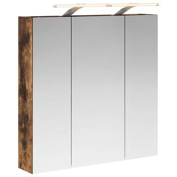 Armario Con Espejo De Baño | Mueble De Baño Roble Ahumado 70 X 14,5 X 70 Cm
