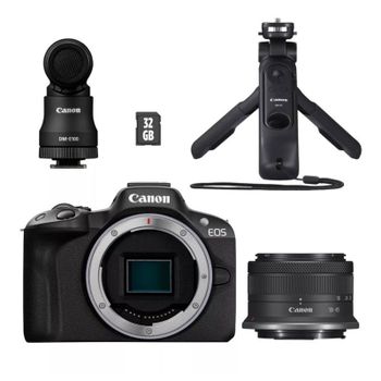 Canon EOS R50 24.2MP WiFi Negra + Kit para Videoblogueros