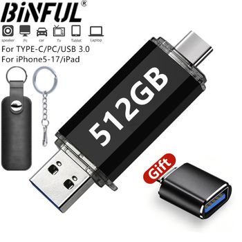 Unidad Flash USB OTG de 512GB, USB 3,0 tipo C para iPhone, ipad, 128GB, 256GB, Pendrive, Samsung, Huawei, Xiaomi, Android, memoria USB para ordenador portátil