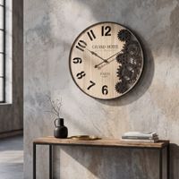 reloj de pared de metal marron o 60x45 cm