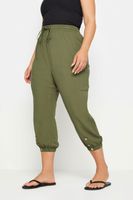 yours pantalon capri caqui con botones  mujer curvy y tallas grandes yours