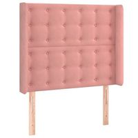 cabecero cama mueble de dormitorio con led de terciopelo 103 x 16 x 118128 cm rosa m020001861