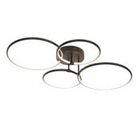 lampara de techo negra con led regulable y 4 luces