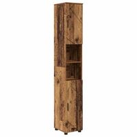 gabinete de bano madera vieja 30 x 35 x 192 cm vidaxl