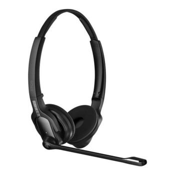 Auriculares EPOS Impact D30 Inalámbricos DECT con Cancelación de Ruido, Micrófono y Base, Alcance 180 m Negros