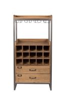 mueble bar de madera y metal vintage