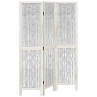 biombo separador de ambientes tabique de 3 paneles en madera de paulownia y ramita de sauce blanco dec030749