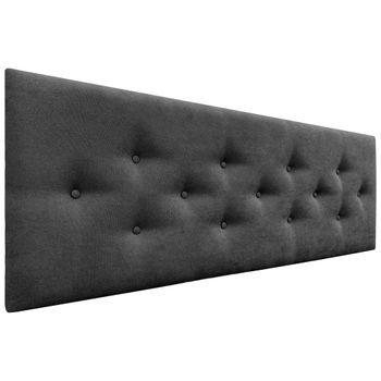 Dhome Cabecero De Tela Acualine Con 3 Hileras Intercaladas De Botones Y Patas Cabezal Tapizado Cama Lujo(negro, 160cm)